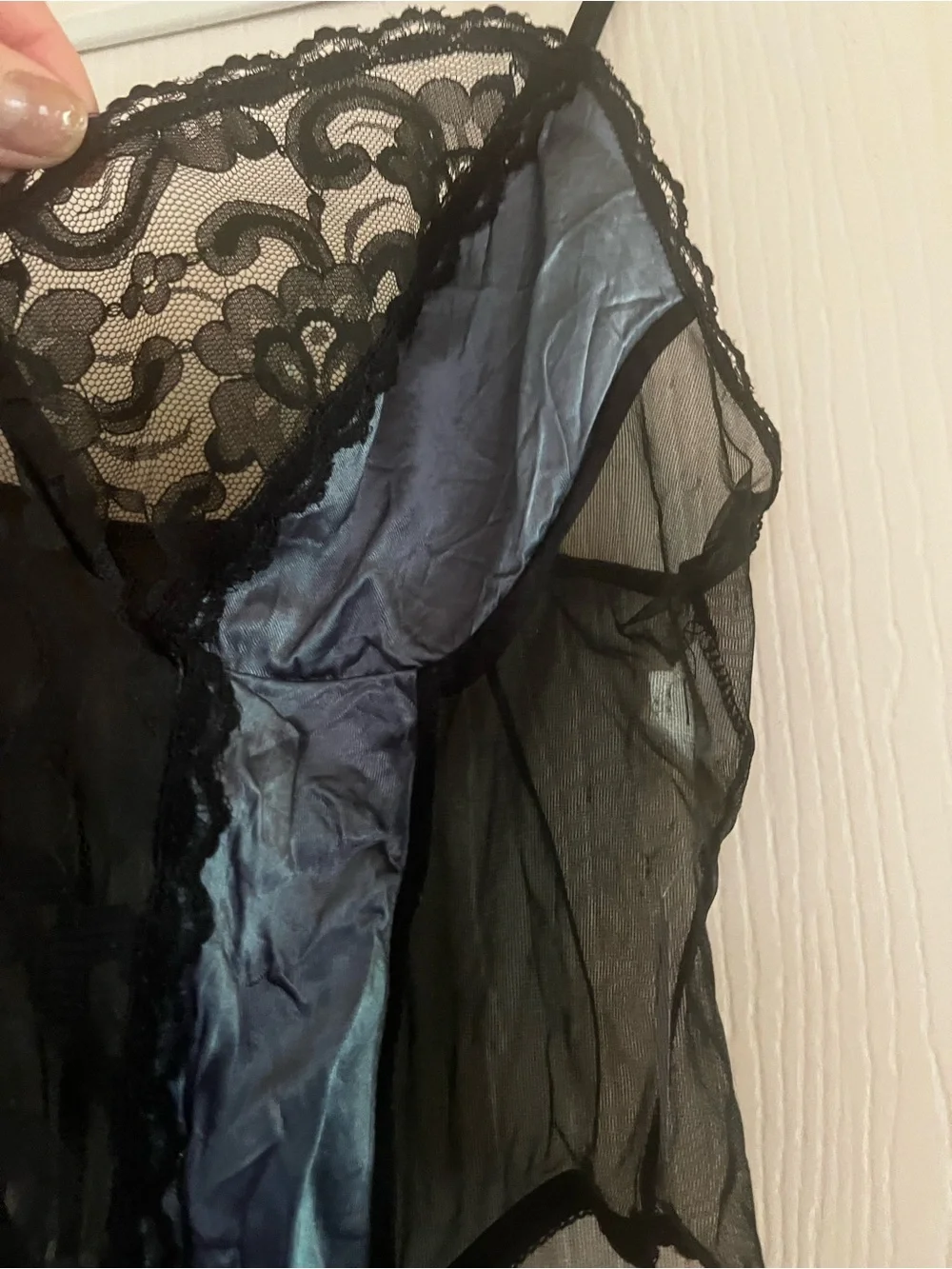 VTG Hand Dyed Silk Lace Fairygoth Boudoir Vixen Festival Black Lingere Teddy M - Picture 5 of 8